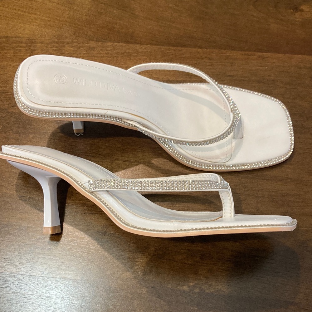 Wild Diva Lounge Sandals with Rhinestones